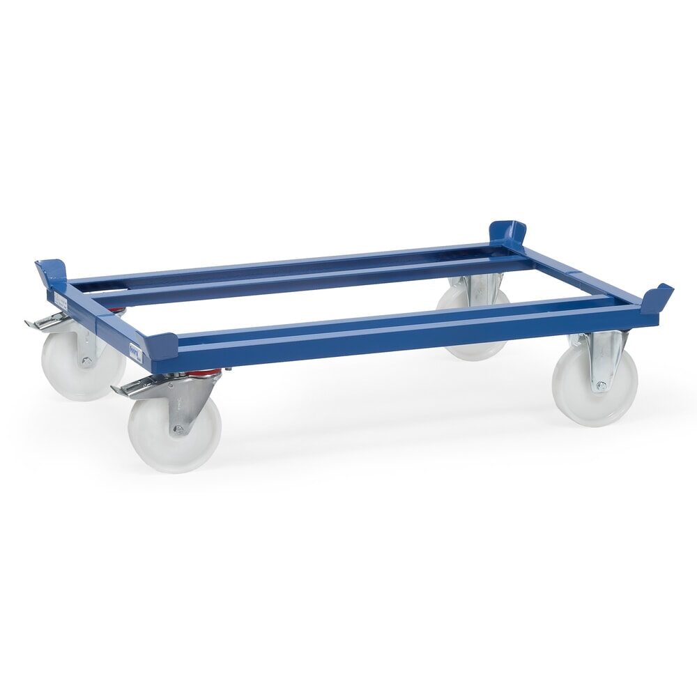 Product afbeelding: Onderstel fetra® met vanghoeken, draagvermogen 1.000 kg, voor pallets 800 x 600 mm, polyamide banden