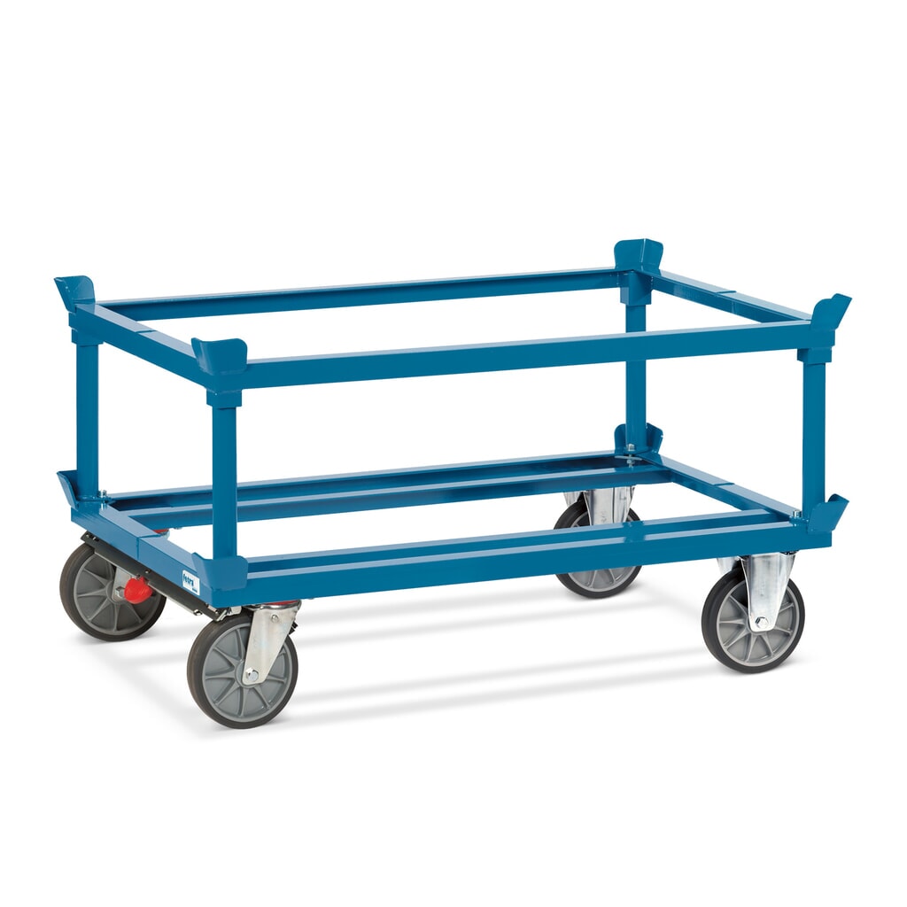 Productafbeelding nr. 3: Onderstel fetra® met vanghoeken, draagvermogen 750 kg, voor pallets 1.200 x 800 mm, TPE-banden, met centrale rem
