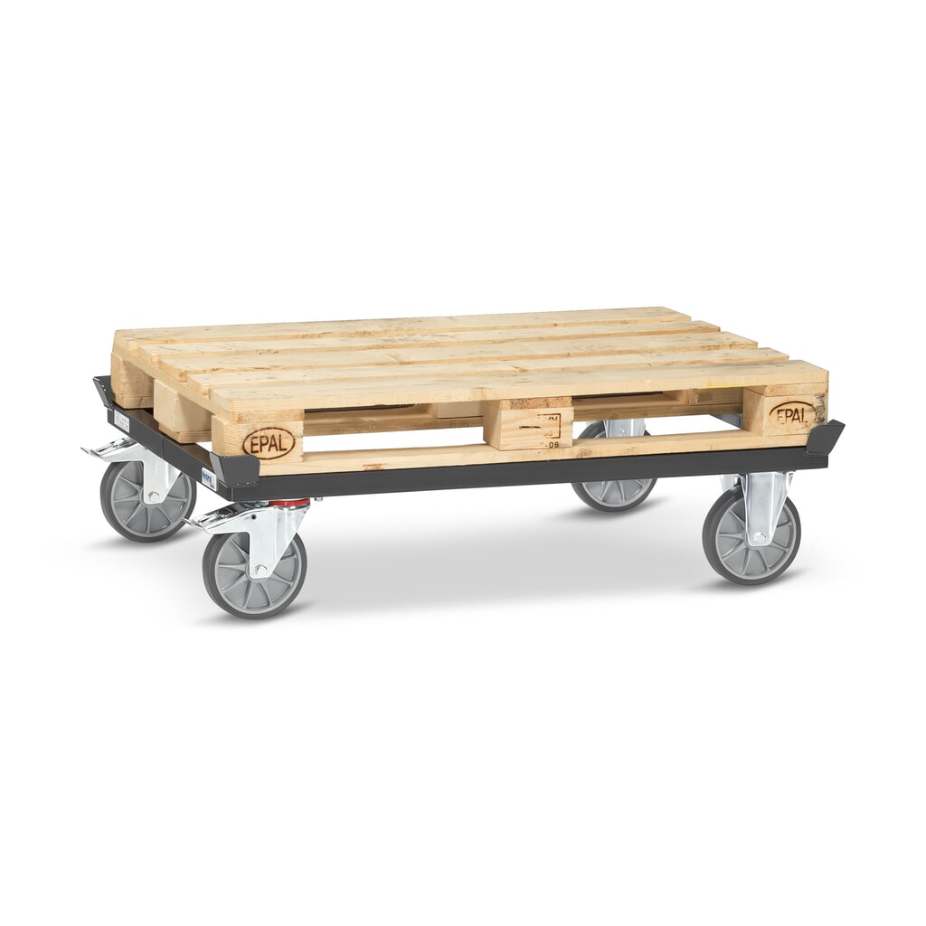 Onderstel fetra® met vanghoeken, draagvermogen 750 kg, voor pallets 1.200 x 800 mm, TPE-banden, antracietgrijs Productafbeelding nr. 3: Onderstel fetra® met vanghoeken, draagvermogen 750 kg, voor pallets 1.200 x 800 mm, TPE-banden, antracietgrijs