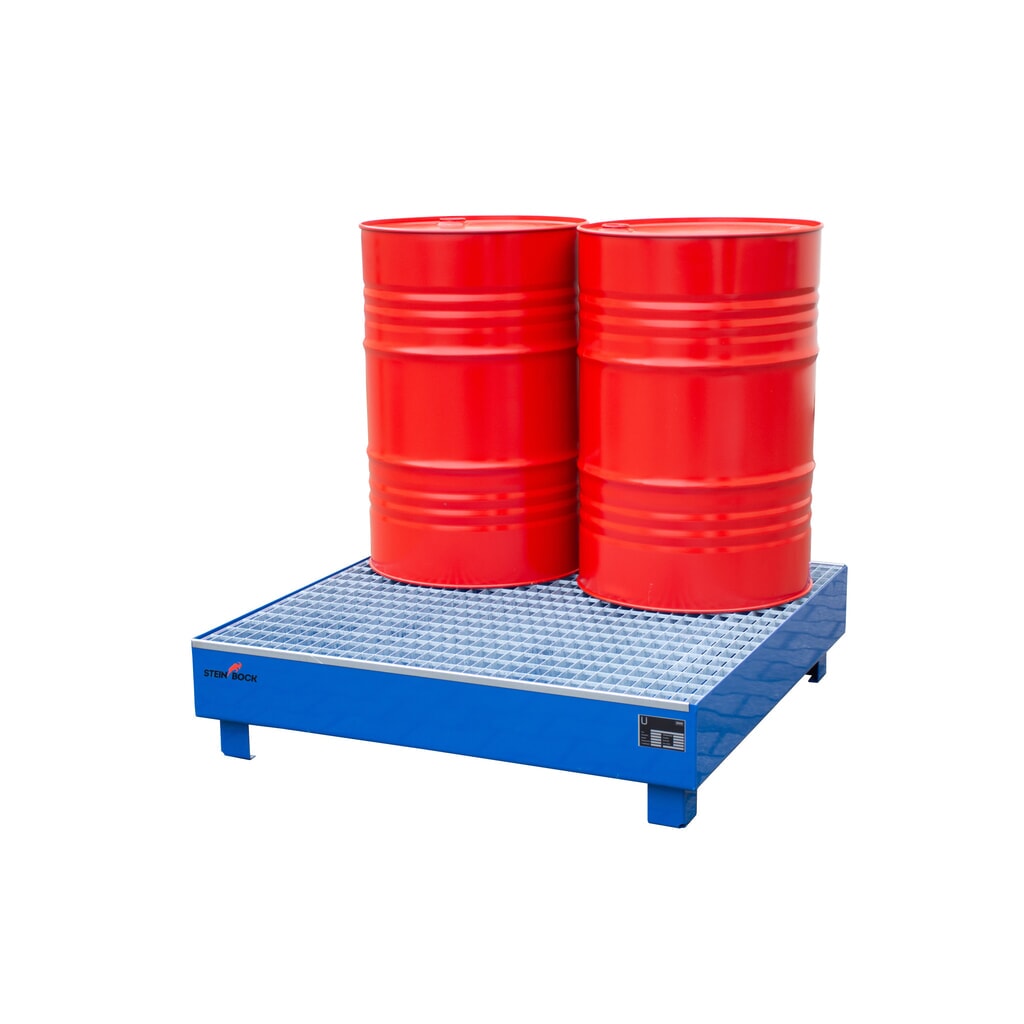 Steinbock® lekbak, 4x 200 l, hxbxd 285 x 1.200 x 1.200 mm, incl. rooster, blauw Productafbeelding nr. 6: Steinbock® lekbak, 4x 200 l, hxbxd 285 x 1.200 x 1.200 mm, incl. rooster, blauw