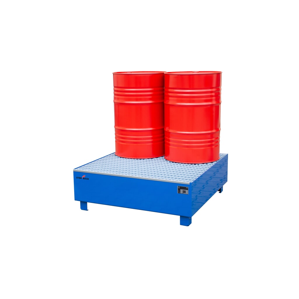 Steinbock® lekbak, 4x 200 l, hxbxd 410 x 1.200 x 1.200 mm, incl. rooster, blauw Productafbeelding nr. 6: Steinbock® lekbak, 4x 200 l, hxbxd 410 x 1.200 x 1.200 mm, incl. rooster, blauw