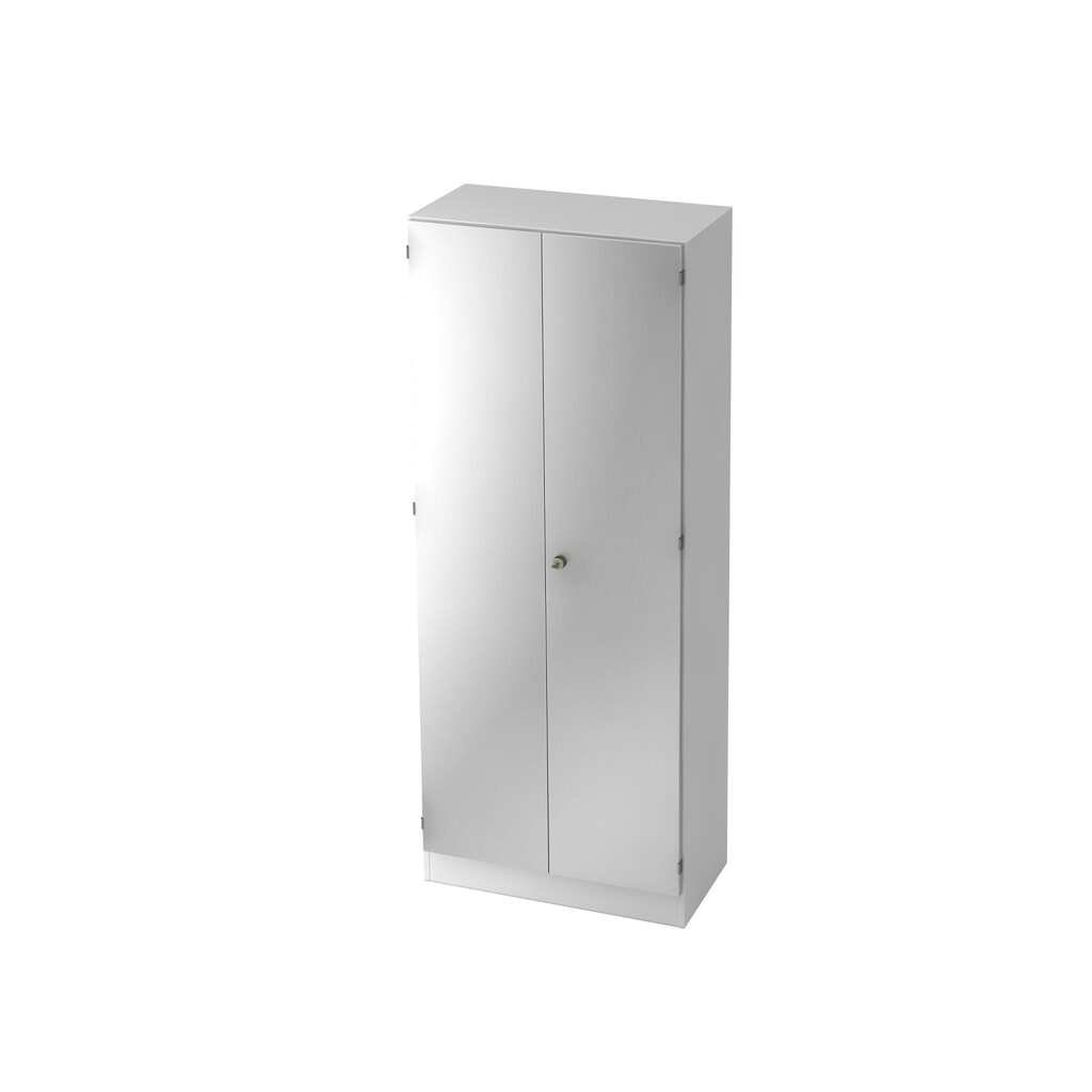 Ordnerkast Hammerbacher 5 OH met sokkelfr. SG wit / zilver Product afbeelding: Ordnerkast Hammerbacher 5 OH met sokkelfr. SG wit / zilver