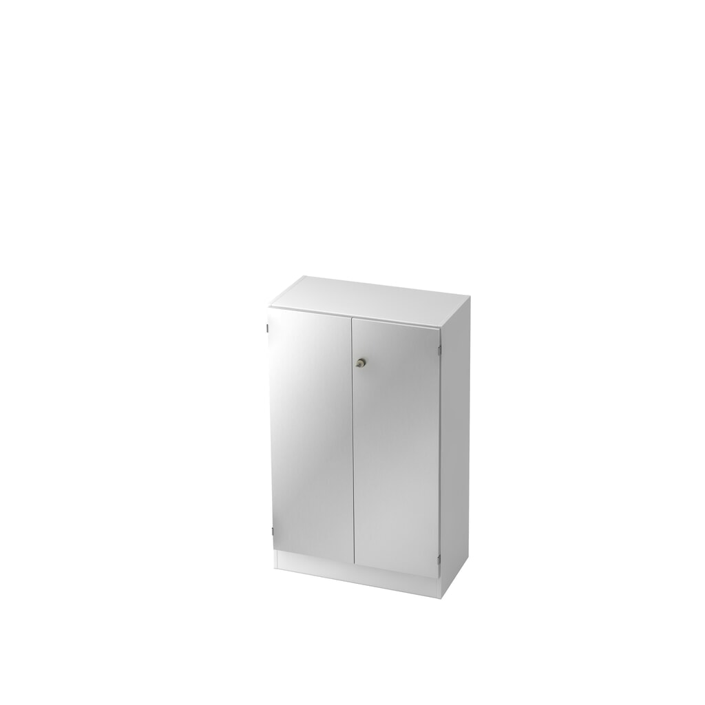 Ordnerkast Hammerbacher 3 OH met sokkelfr. SG wit / zilver Product afbeelding: Ordnerkast Hammerbacher 3 OH met sokkelfr. SG wit / zilver