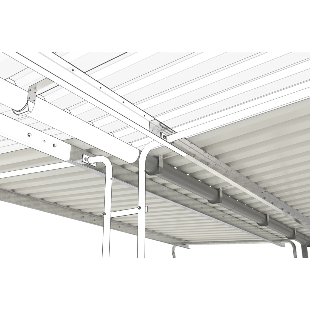 Overkapping BASIC, 2-zijdig, AE, breedte 4.300 mm Productafbeelding nr. 2: Overkapping BASIC, 2-zijdig, AE, breedte 4.300 mm