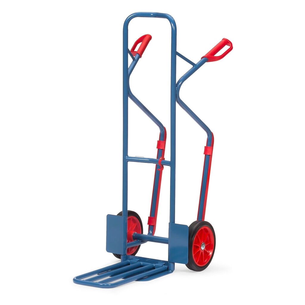 Pakketwagen fetra®, met inklapbare steekplaat + glijvlakken, draagvermogen 300 kg, steekplaat bxd 320 x 250 mm, volrubber banden Product afbeelding: Pakketwagen fetra®, met inklapbare steekplaat + glijvlakken, draagvermogen 300 kg, steekplaat bxd 320 x 250 mm, volrubber banden