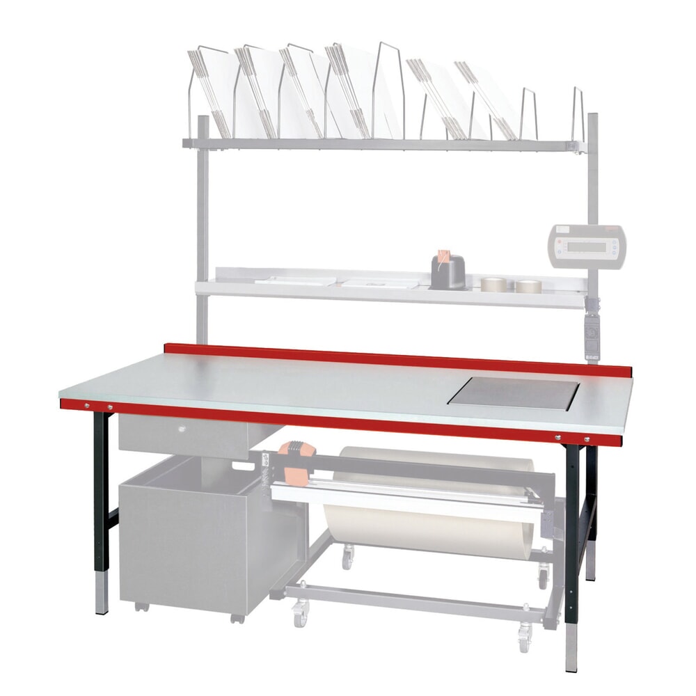 Productafbeelding nr. 4: Rocholz handmatig in hoogte verstelbare paktafel SYSTEM 2000 met weegschaal tot 60 kg, niet ijkbaar, hxbxd 690-960 x 2000 x 920 mm
