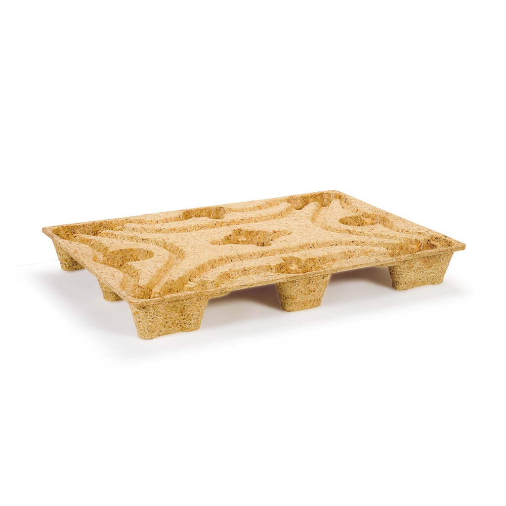 Pallet van spaanplaat, EURO-formaat, lxb 600 x 800 mm, dynamisch draagvermogen 500 kg, 6 voetjes Product afbeelding: Pallet van spaanplaat, EURO-formaat, lxb 600 x 800 mm, dynamisch draagvermogen 500 kg, 6 voetjes