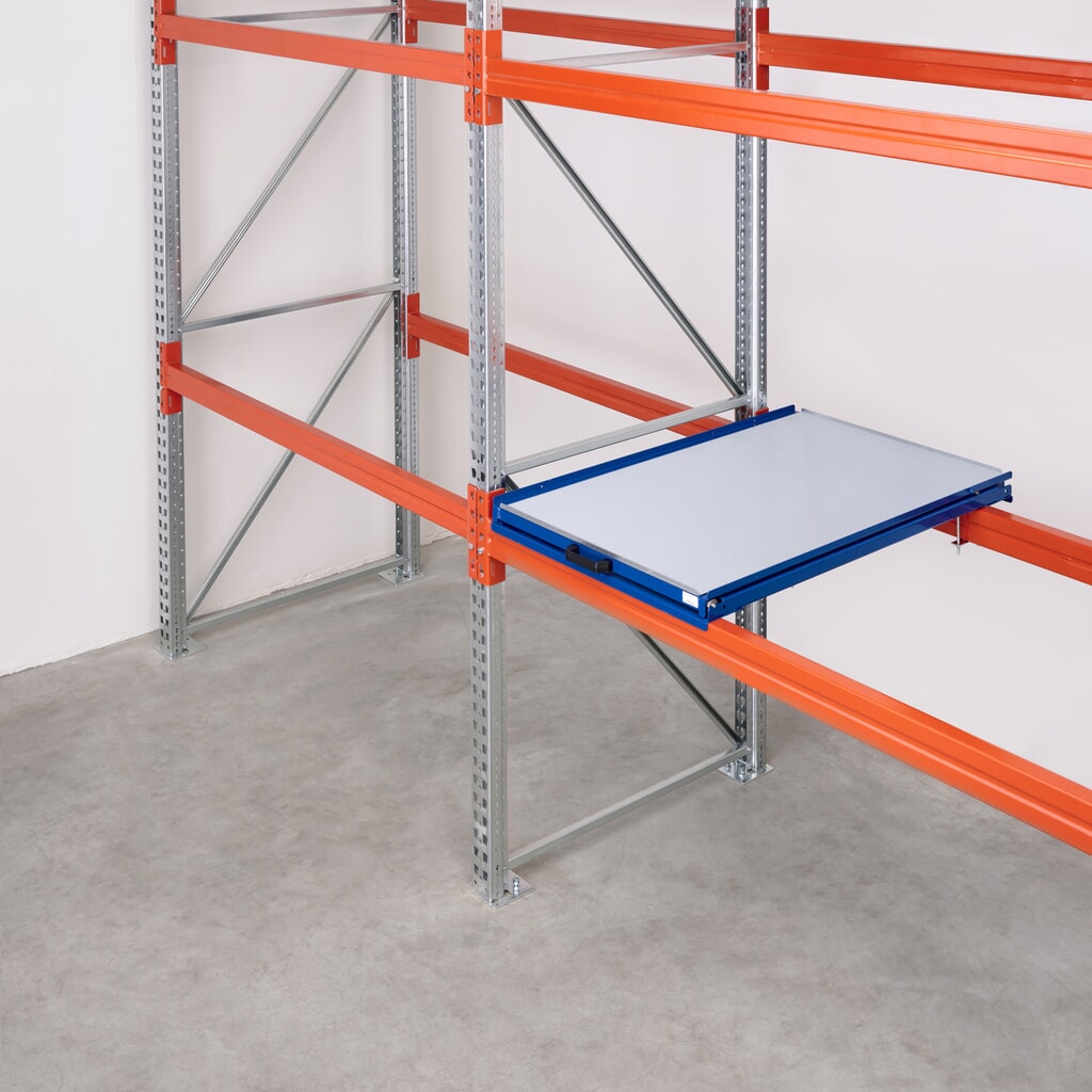 Productafbeelding nr. 2: Palletuittrekvoorziening met stalen legbord, draagvermogen 200 kg, uittrekdiepte 70%