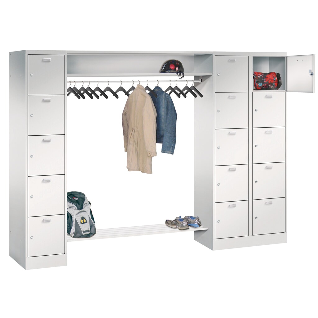 Product afbeelding: PAVOY lockerkast, 1 x 5 vakken + 1 x 10 vakken, cilinderslot, hxbxd 1.950 x 2.550 x 500 mm, vakbreedte 400 mm