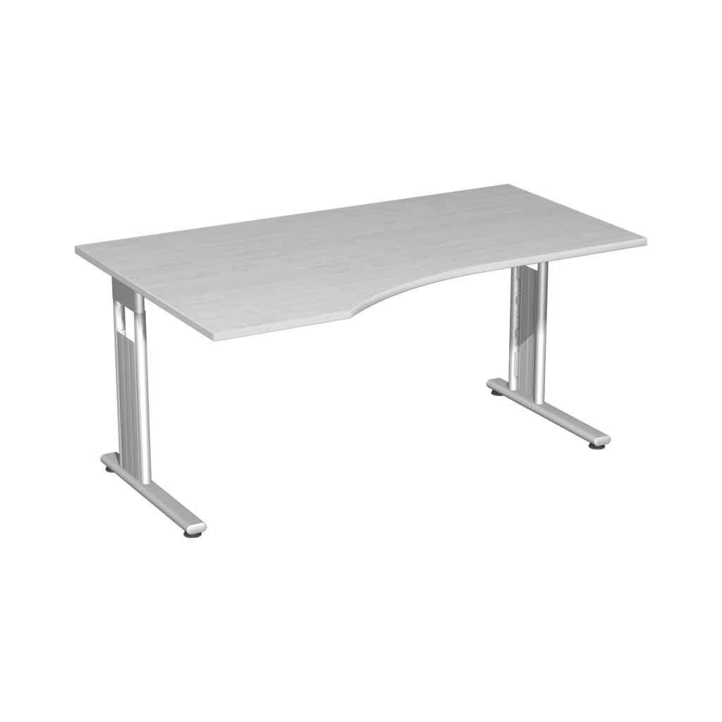 Product afbeelding: Geramöbel bureauschrijftafel Lissabon, onderstel met C-voet, PC-vormig tafelblad links, BxD 1.800 x 1.000 mm, ahorn