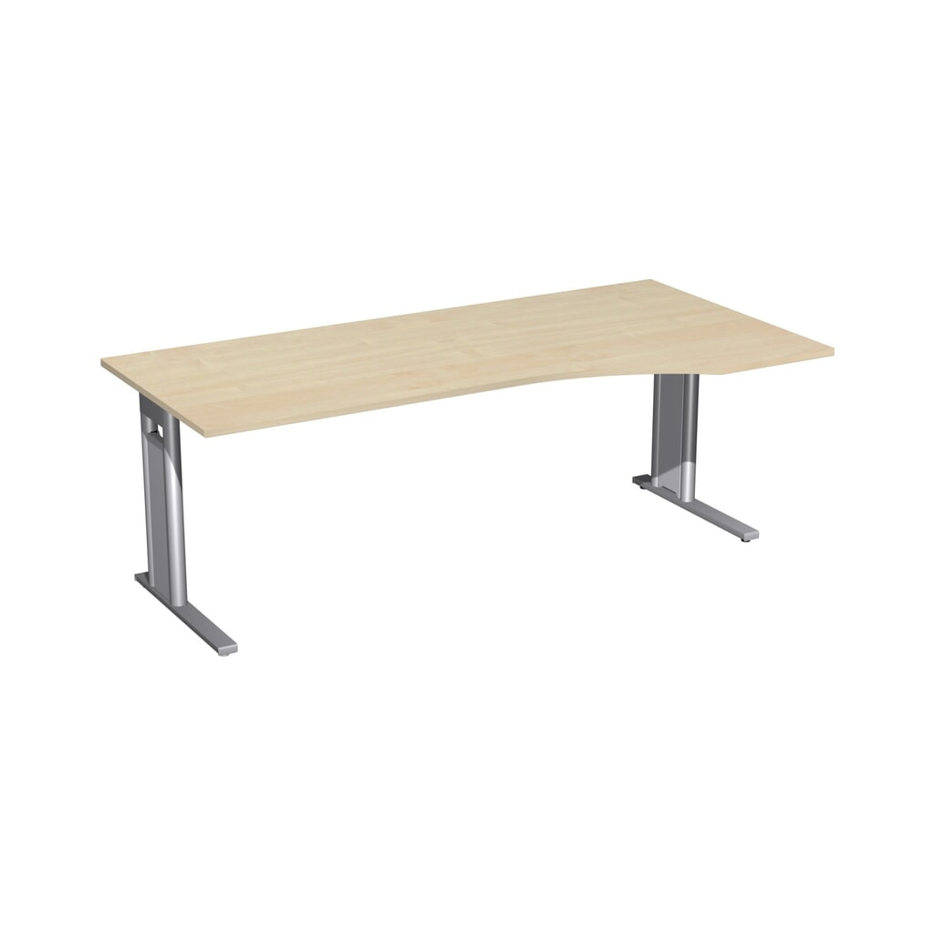 Product afbeelding: Geramöbel bureauschrijftafel Profi, onderstel met C-voet, PC-vormig tafelblad rechts, BxD 2.000 x 1.000 mm, ahorn