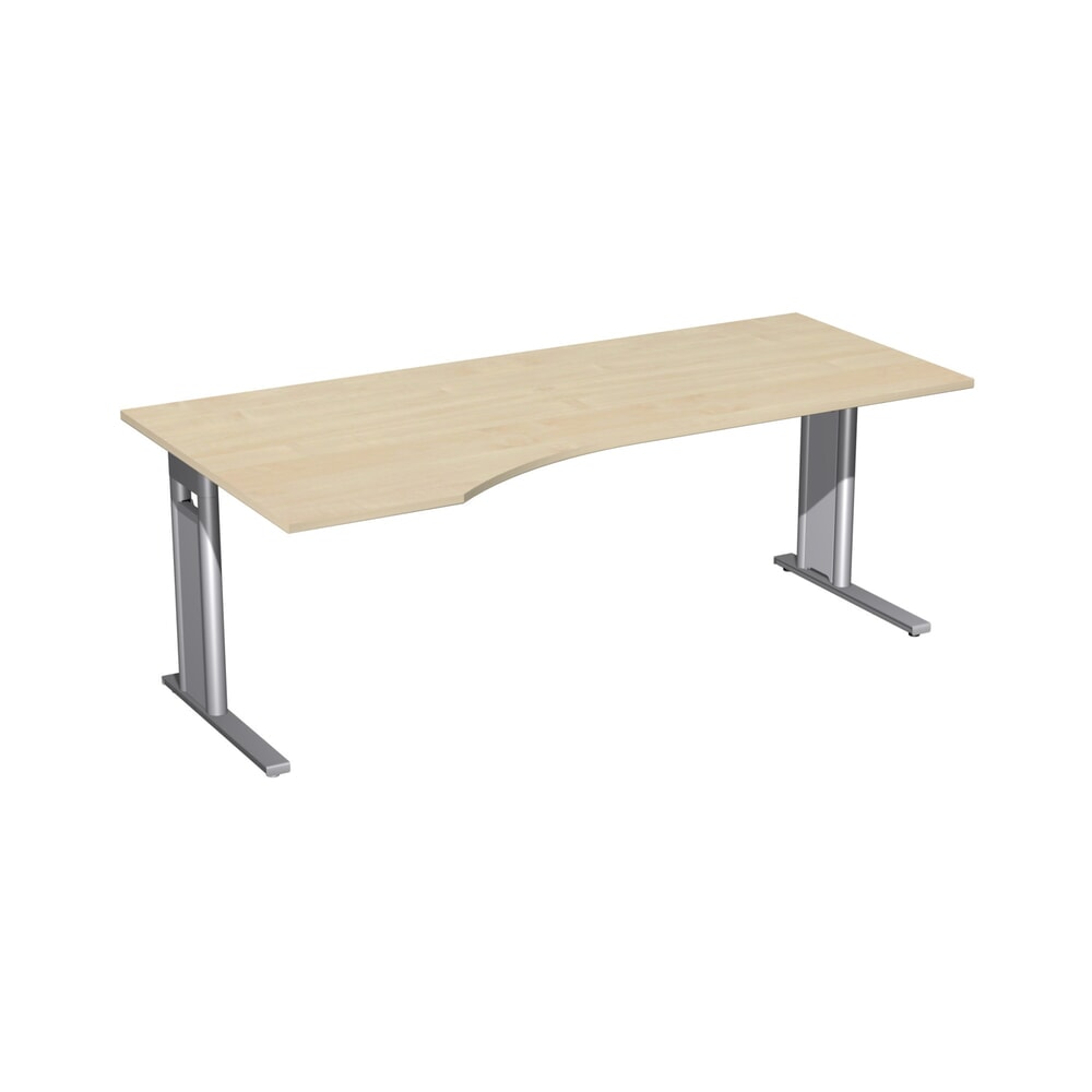 Product afbeelding: Geramöbel bureauschrijftafel Profi, onderstel met C-voet, PC-vormig tafelblad links, BxD 2.000 x 1.000 mm, ahorn