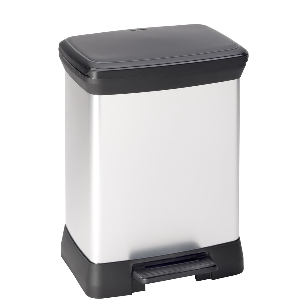Product afbeelding: Pedaalafvalbak DECOBIN, rechthoekig, 30 liter, zilver / zwart