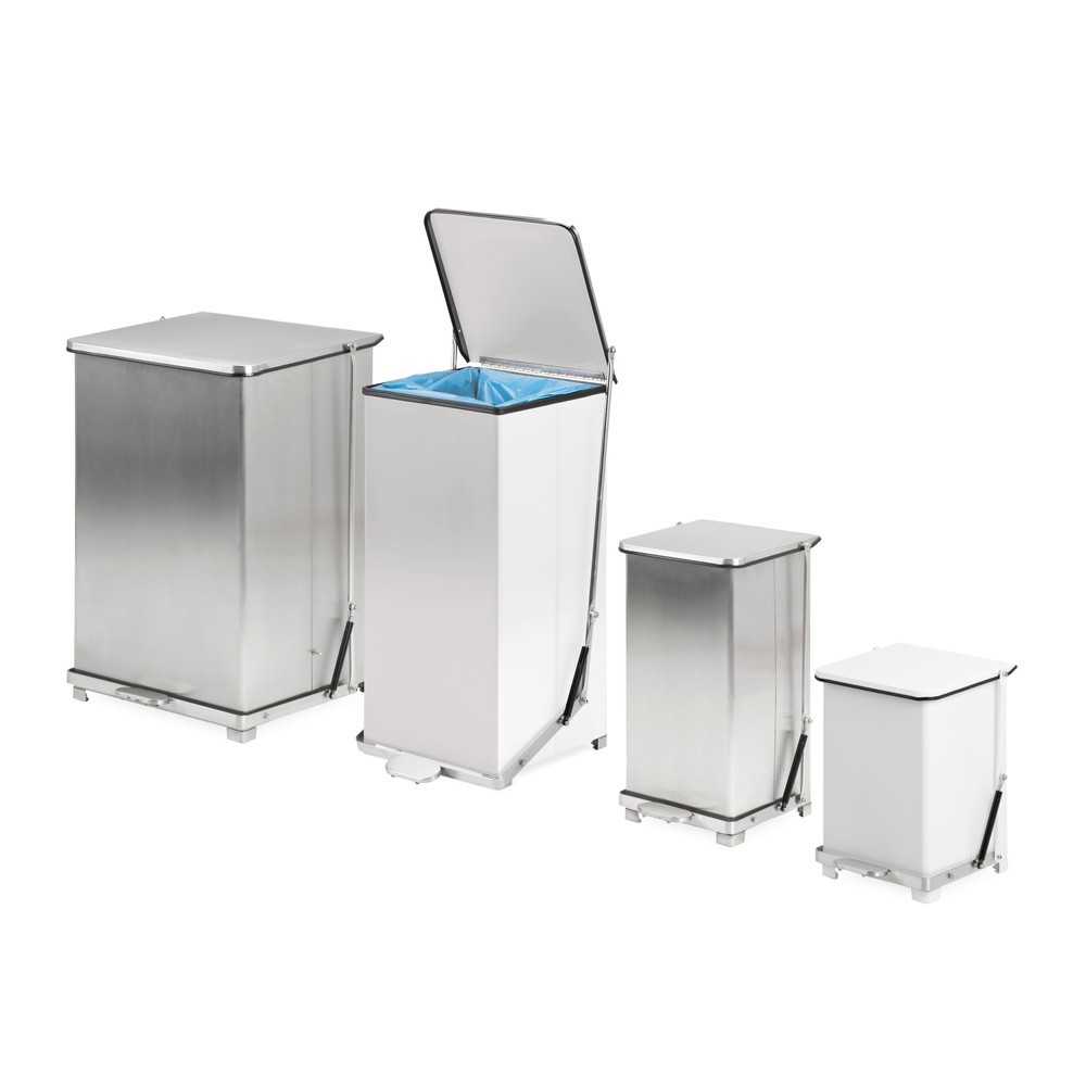 Product afbeelding: Pedaalafvalbak Industrie, 45 liter, staal, met poedercoating, wit