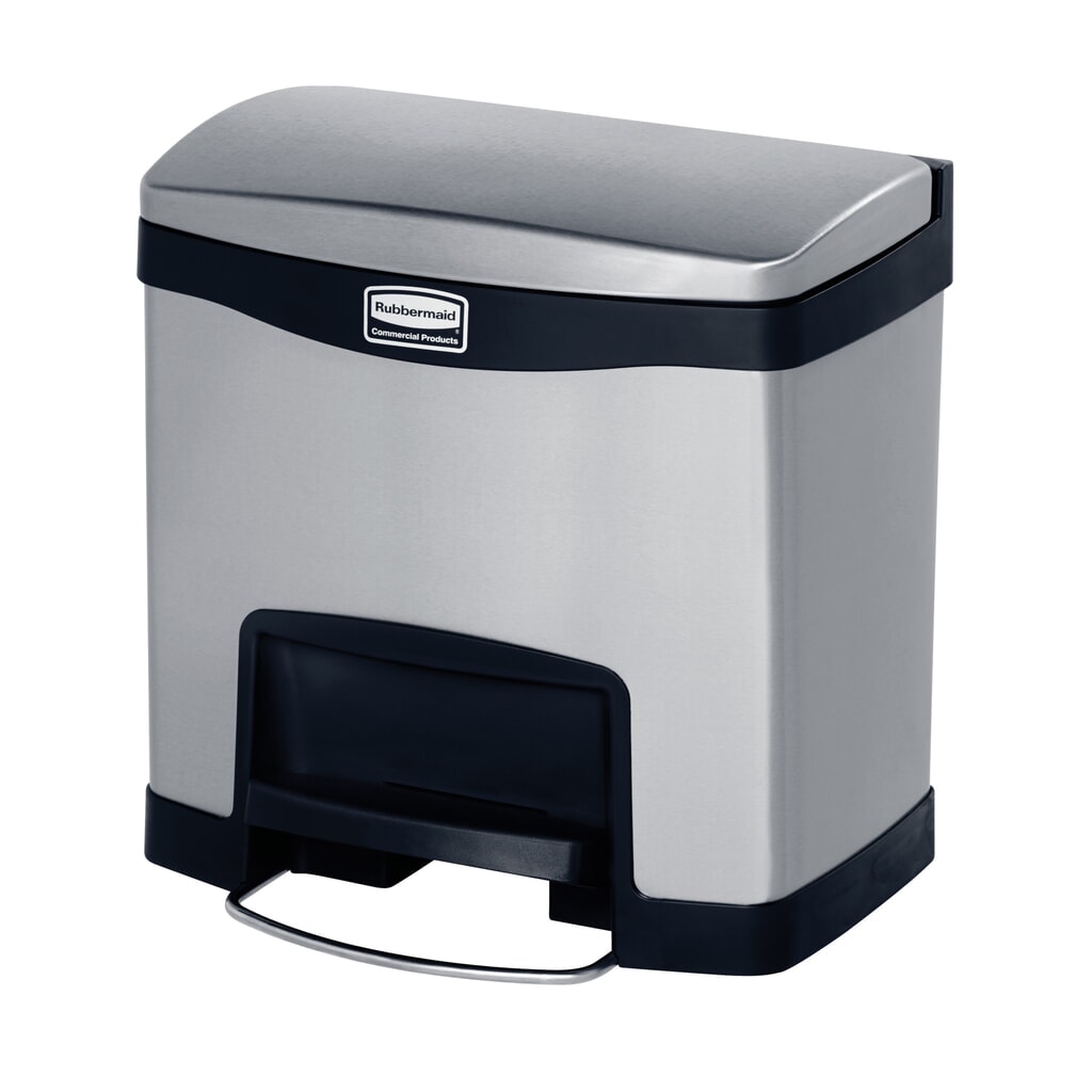 Rubbermaid Slim Jim® Metalen Pedaalbak 15 liter Zwart Product afbeelding: Rubbermaid Slim Jim® Metalen Pedaalbak 15 liter Zwart