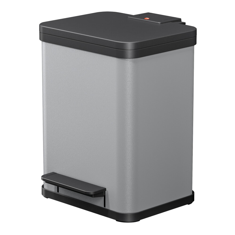 Productafbeelding nr. 1: Hailo pedaalafvalscheidingsbak Öko duo Plus M, 2x 9 liter, gedempt sluitmechanisme, lichtgrijs, mat