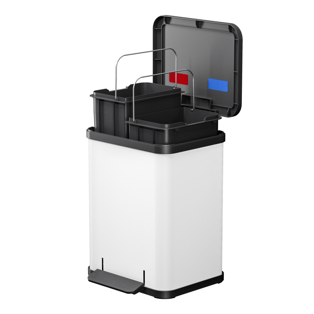 Hailo pedaalafvalscheidingsbak Öko duo Plus M, 2x 9 liter, gedempt sluitmechanisme, wit, mat Productafbeelding nr. 4: Hailo pedaalafvalscheidingsbak Öko duo Plus M, 2x 9 liter, gedempt sluitmechanisme, wit, mat