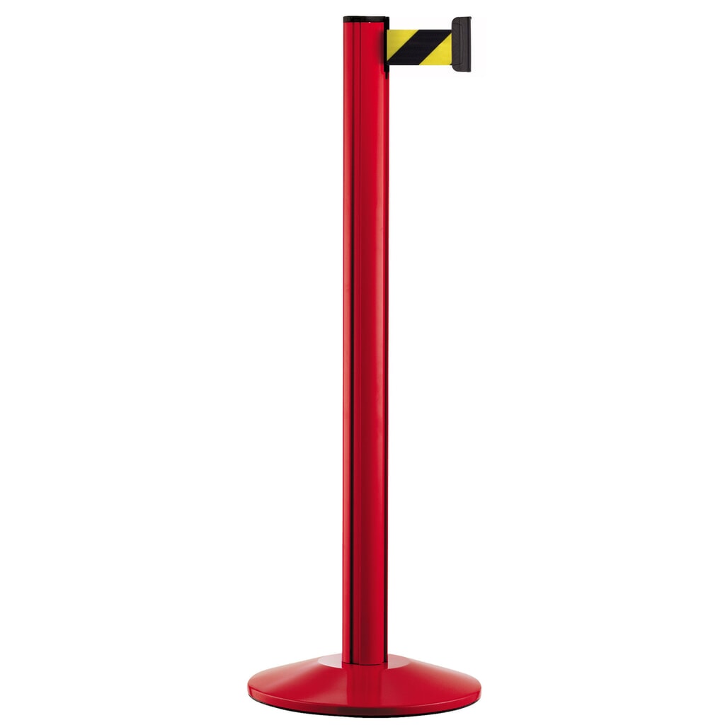 Product afbeelding: Personengeleidingssysteem Classic, staander rood, zwart/geel diagonaal gestreept