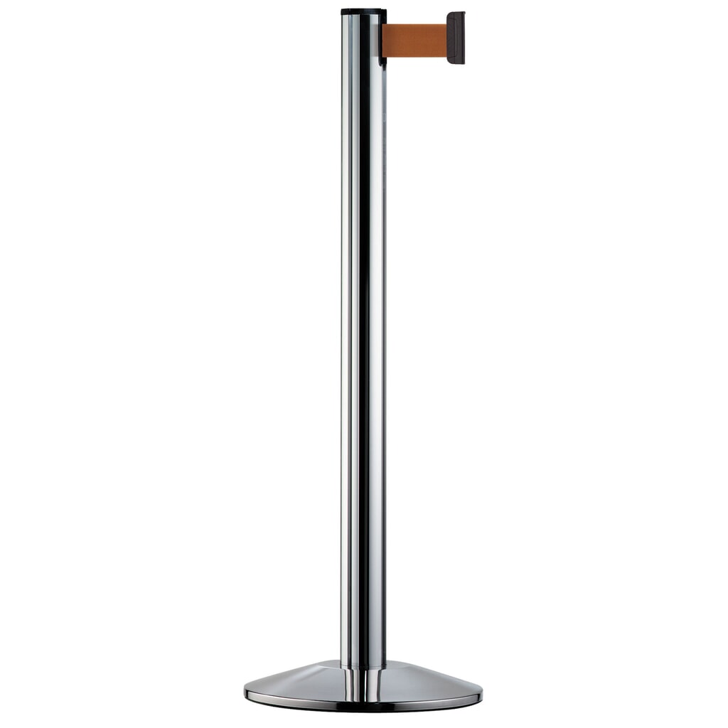 Product afbeelding: Personengeleidingssysteem Classic, staander verchroomd, bruin