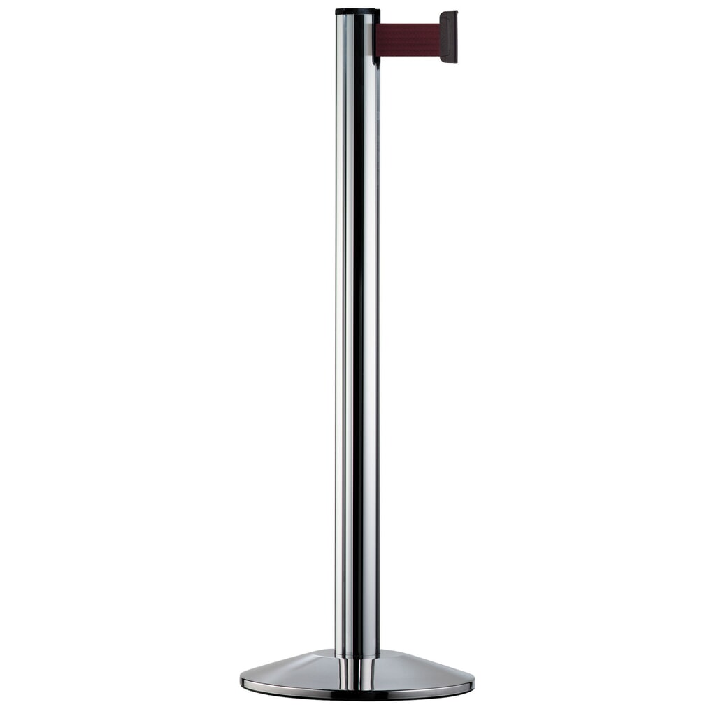 Personengeleidingssysteem Extend, staander verchroomd, bordeaux Product afbeelding: Personengeleidingssysteem Extend, staander verchroomd, bordeaux