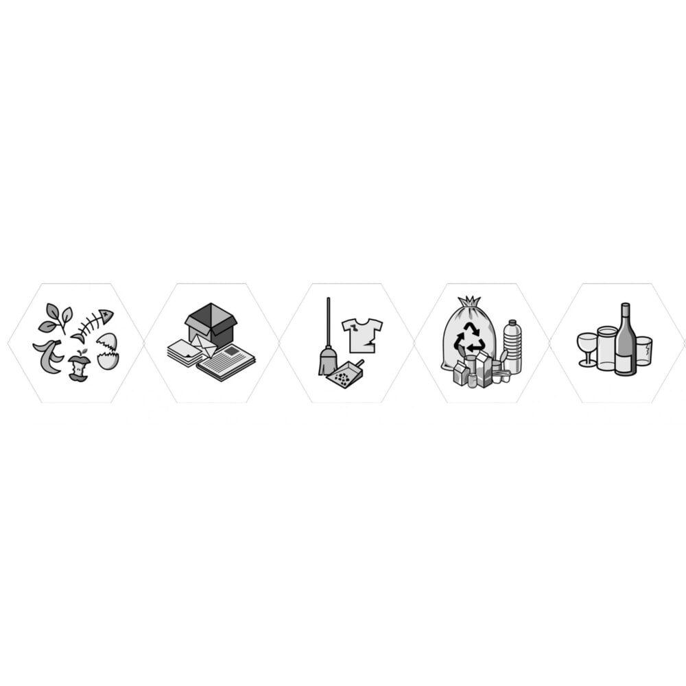 Product afbeelding: Pictogrammenset stumpf® Sixco = 5 motieven, zwarte opdruk