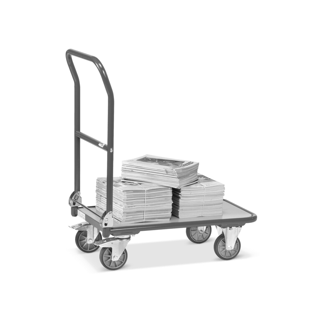 Plateauwagen fetra® met houten laadvlak, beugel inklapbaar, bxd 600 x 900 mm, draagvermogen 250 kg Productafbeelding nr. 6: Plateauwagen fetra® met houten laadvlak, beugel inklapbaar, bxd 600 x 900 mm, draagvermogen 250 kg