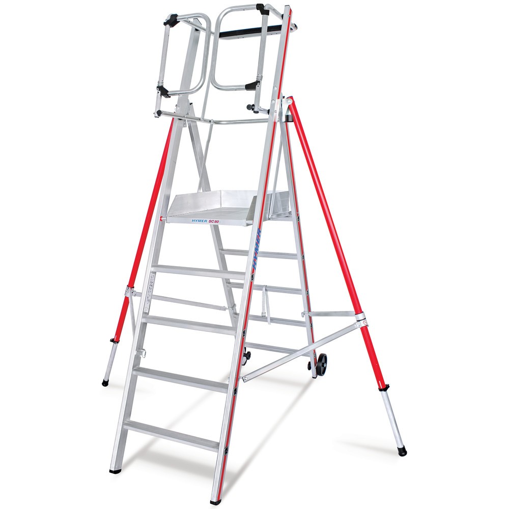 Product afbeelding: Platformladder HYMER, verrijdbaar en inklapbaar, stahoogte 0,93 m