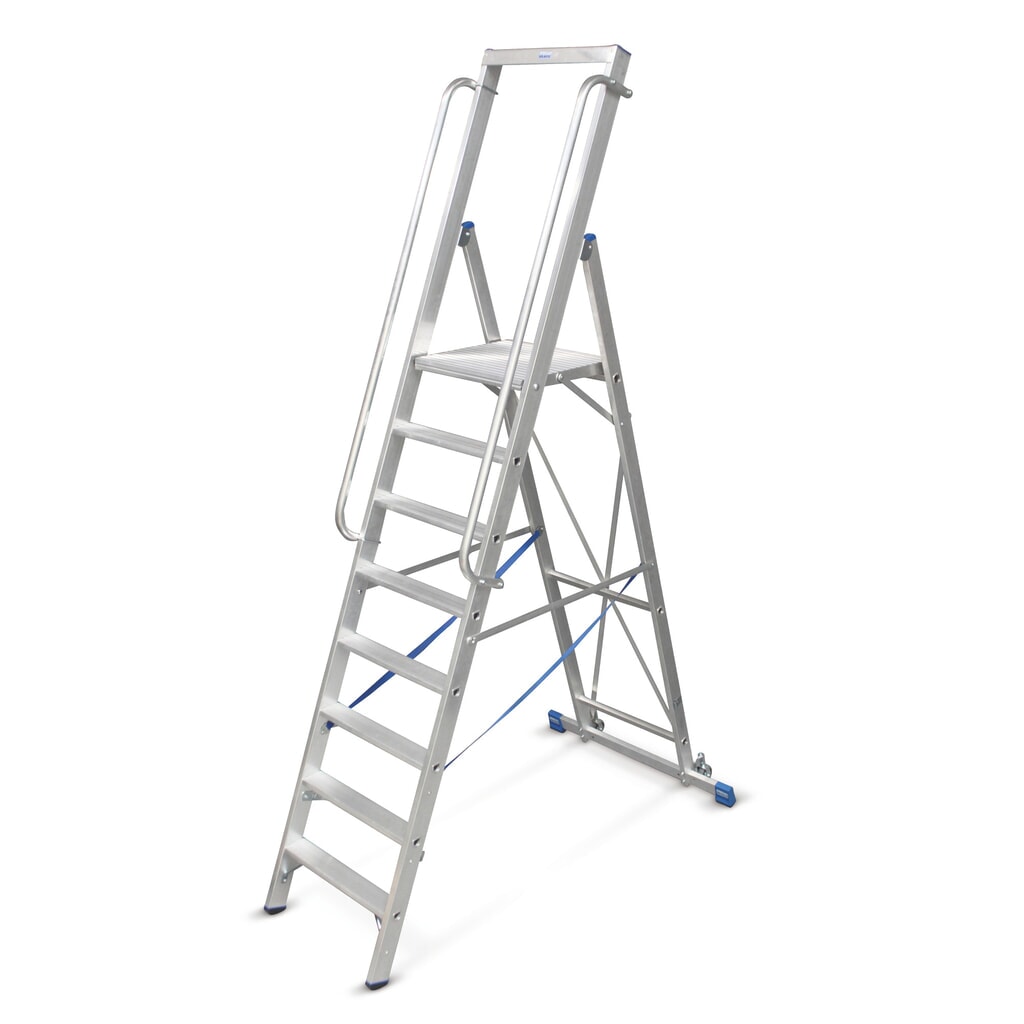 Platformtrap KRAUSE® uit aluminium met groot staplatform, 6 treden Product afbeelding: Platformtrap KRAUSE® uit aluminium met groot staplatform, 6 treden