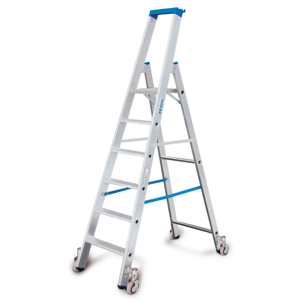 Product afbeelding: Professionele dubbele trap KRAUSE®, 1-zijdig begaanbaar, met wielen, standhoogte 0,95 m