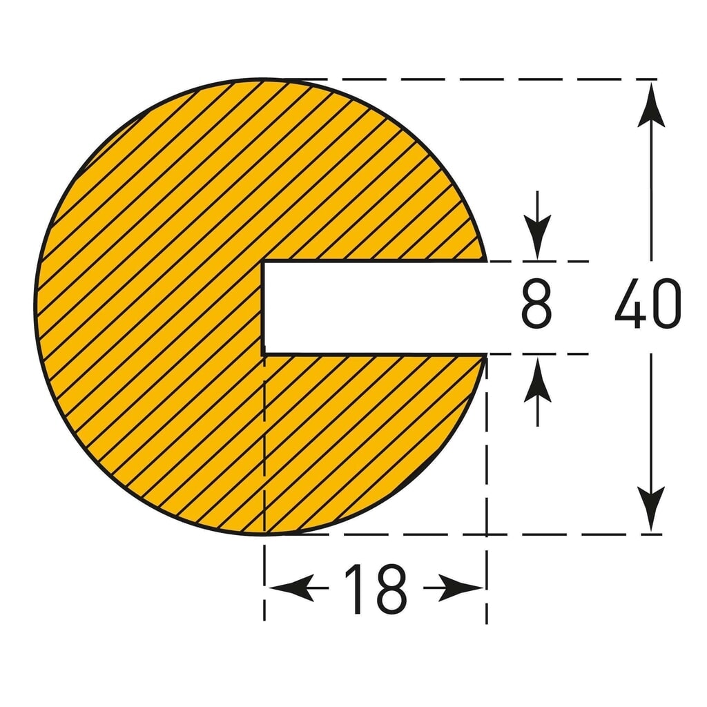 Stootbescherming voor randen MORAVIA, rond, om op te steken, hxb 40 x 40 mm, lengte 1 m Productafbeelding nr. 2: Stootbescherming voor randen MORAVIA, rond, om op te steken, hxb 40 x 40 mm, lengte 1 m