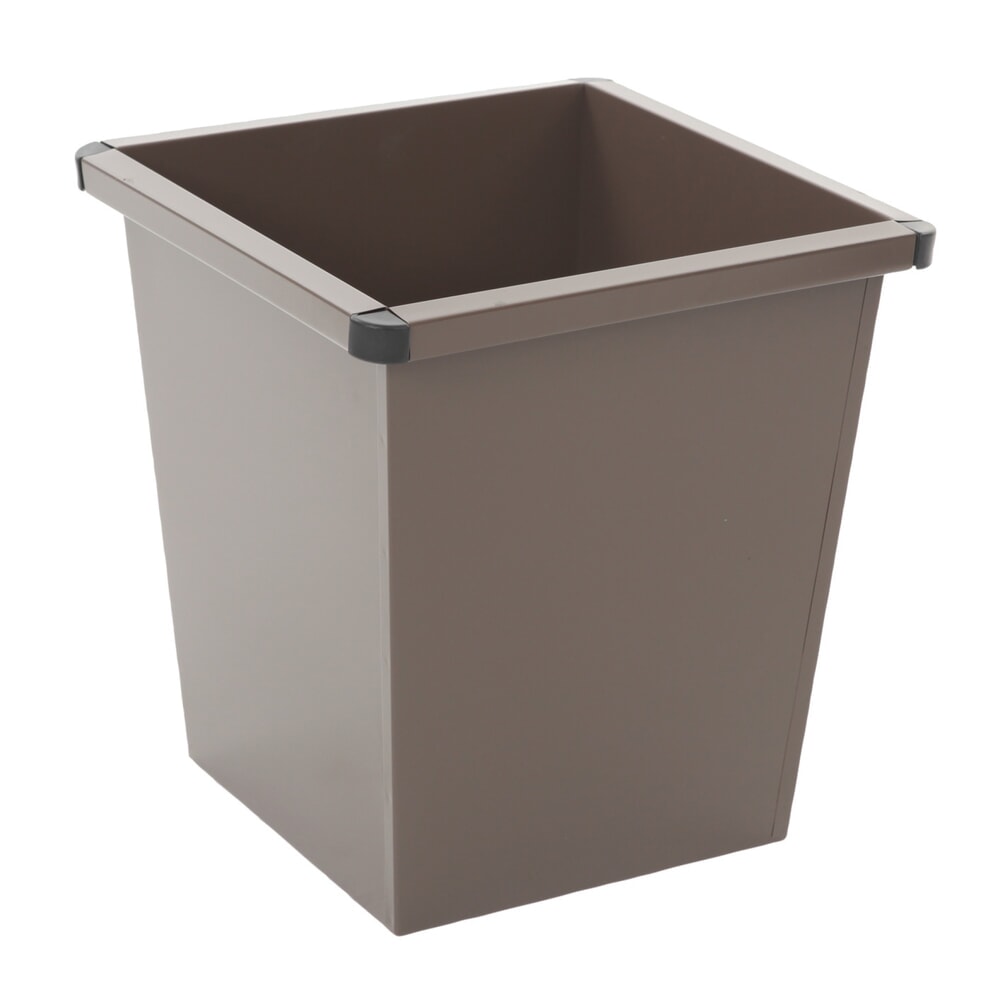 Product afbeelding: Prullenbak VB-CO, vierkant, conisch, 27 liter, bruin