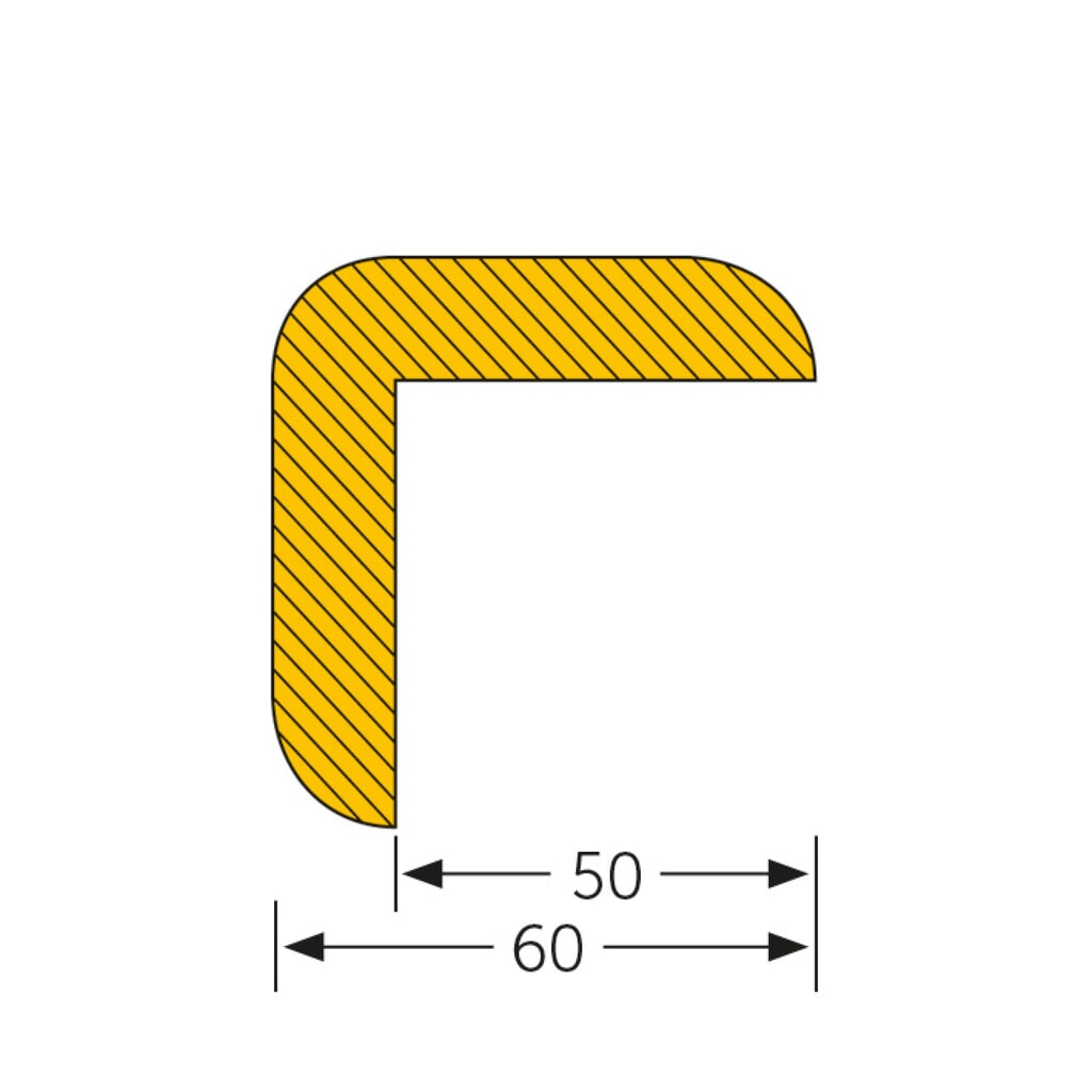 Stootbescherming voor randen MORAVIA, hoekvormig spits, zelfklevend, hxb 60 x 60 mm, lengte 1 m Productafbeelding nr. 2: Stootbescherming voor randen MORAVIA, hoekvormig spits, zelfklevend, hxb 60 x 60 mm, lengte 1 m