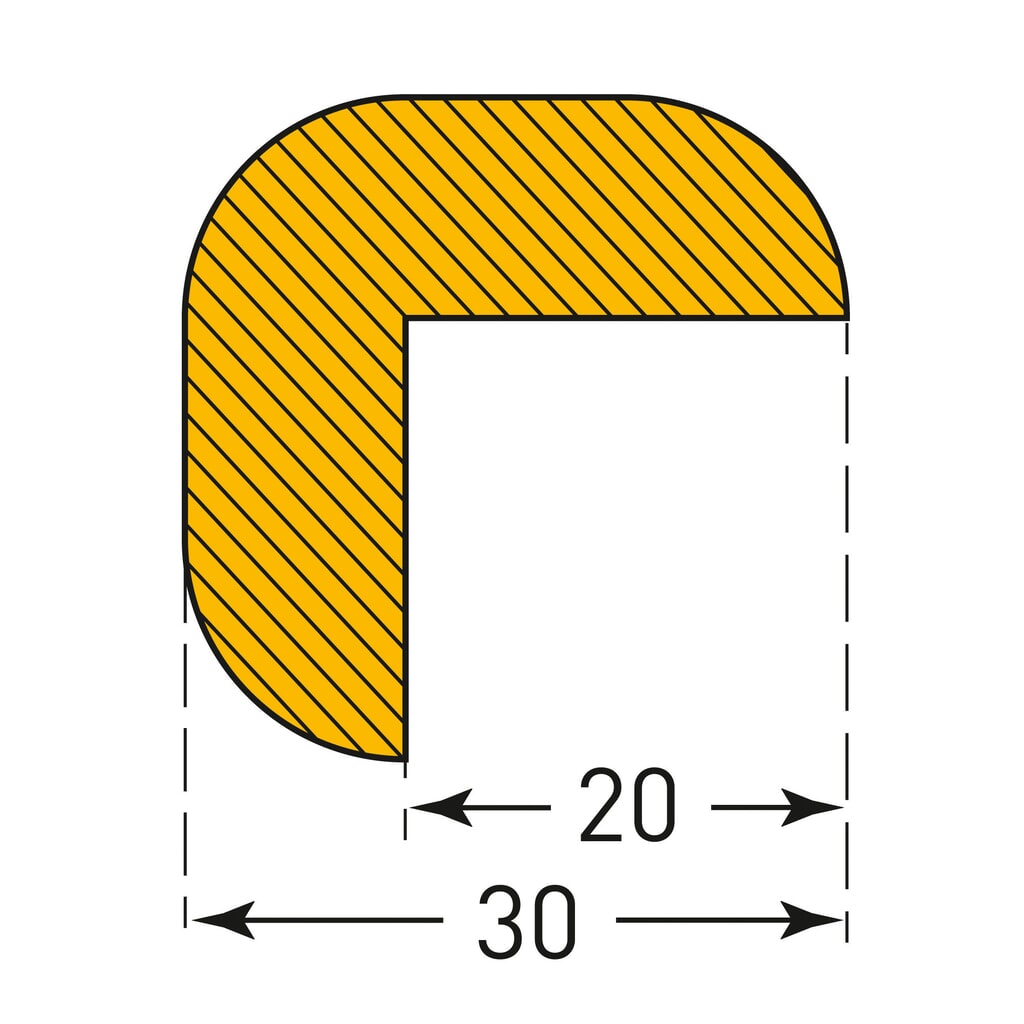 Productafbeelding nr. 3: Stootbescherming voor randen MORAVIA, magnetisch, halfrond, hxb 30 x 30 mm, lengte 1 m