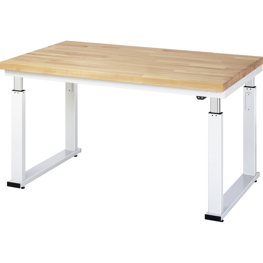 RAU elektrisch in hoogte verstelbare werkbank serie adlatus 600, h x b x d 740-1.140 x 1.500 x 900 mm, massief beuken werkblad Product afbeelding: RAU elektrisch in hoogte verstelbare werkbank serie adlatus 600, h x b x d 740-1.140 x 1.500 x 900 mm, massief beuken werkblad