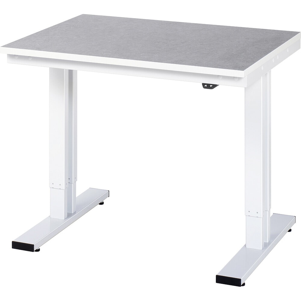 Product afbeelding: RAU elektrisch in hoogte verstelbare werktafel serie adlatus 300, h x b x d 720-1.120 x 1.000 x 800 mm, werkblad met linoleum-/Universal-laag