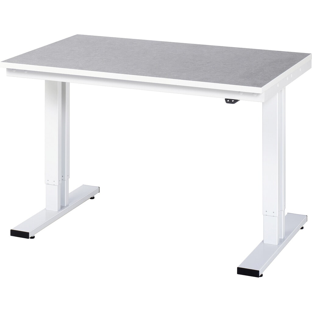 RAU elektrisch in hoogte verstelbare werktafel serie adlatus 300, h x b x d 720-1.120 x 1.250 x 800 mm, werkblad met linoleum-/Universal-laag Product afbeelding: RAU elektrisch in hoogte verstelbare werktafel serie adlatus 300, h x b x d 720-1.120 x 1.250 x 800 mm, werkblad met linoleum-/Universal-laag