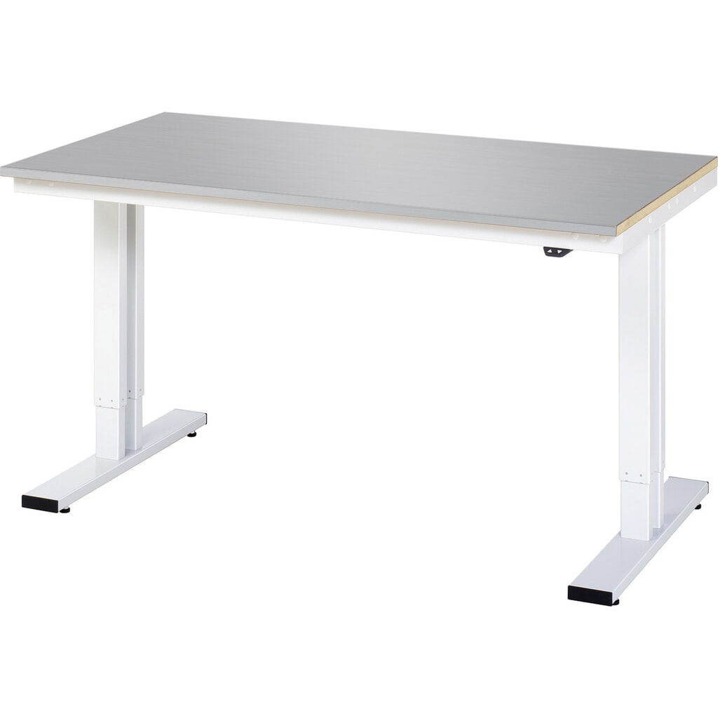 RAU elektrisch in hoogte verstelbare werktafel serie adlatus 300, h x b x d 720-1.120 x 1.500 x 800 mm, werkblad met bekleding van roestvrijstalen plaat Product afbeelding: RAU elektrisch in hoogte verstelbare werktafel serie adlatus 300, h x b x d 720-1.120 x 1.500 x 800 mm, werkblad met bekleding van roestvrijstalen plaat