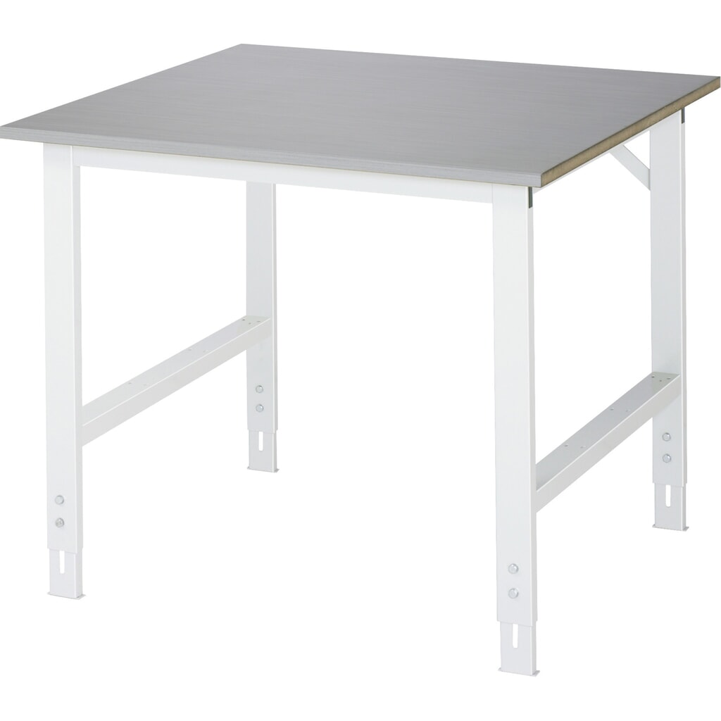RAU in hoogte verstelbare werktafel serie TOM, h x b x d 760-1.080 x 1.000 x 1.000 mm, werkblad met bekleding van roestvrijstalen plaat Product afbeelding: RAU in hoogte verstelbare werktafel serie TOM, h x b x d 760-1.080 x 1.000 x 1.000 mm, werkblad met bekleding van roestvrijstalen plaat