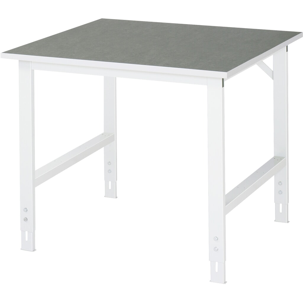 RAU in hoogte verstelbare werktafel serie TOM, h x b x d 760-1.080 x 1.000 x 1.000 mm, werkblad met linoleum-/Universal-laag Product afbeelding: RAU in hoogte verstelbare werktafel serie TOM, h x b x d 760-1.080 x 1.000 x 1.000 mm, werkblad met linoleum-/Universal-laag
