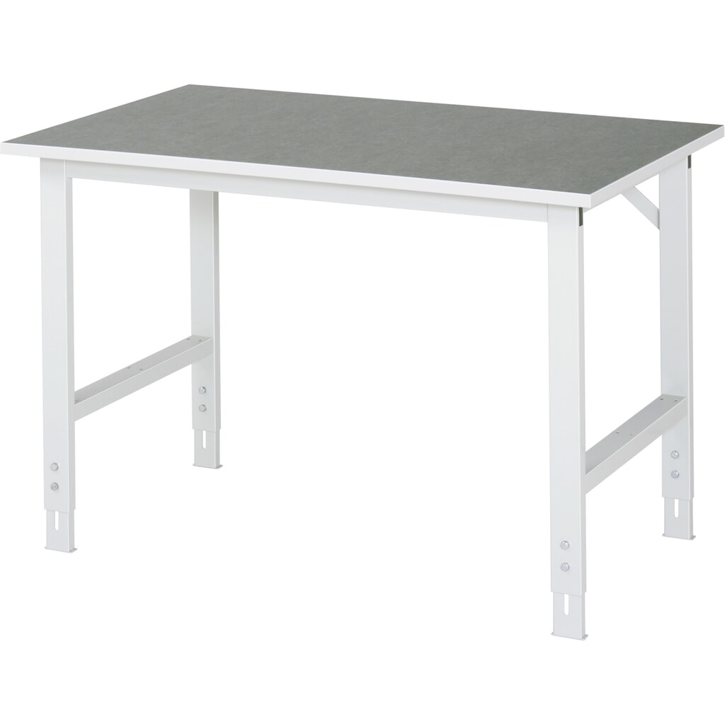 RAU in hoogte verstelbare werktafel serie TOM, h x b x d 760-1.080 x 1.250 x 800 mm, werkblad met linoleum-/Universal-laag Product afbeelding: RAU in hoogte verstelbare werktafel serie TOM, h x b x d 760-1.080 x 1.250 x 800 mm, werkblad met linoleum-/Universal-laag