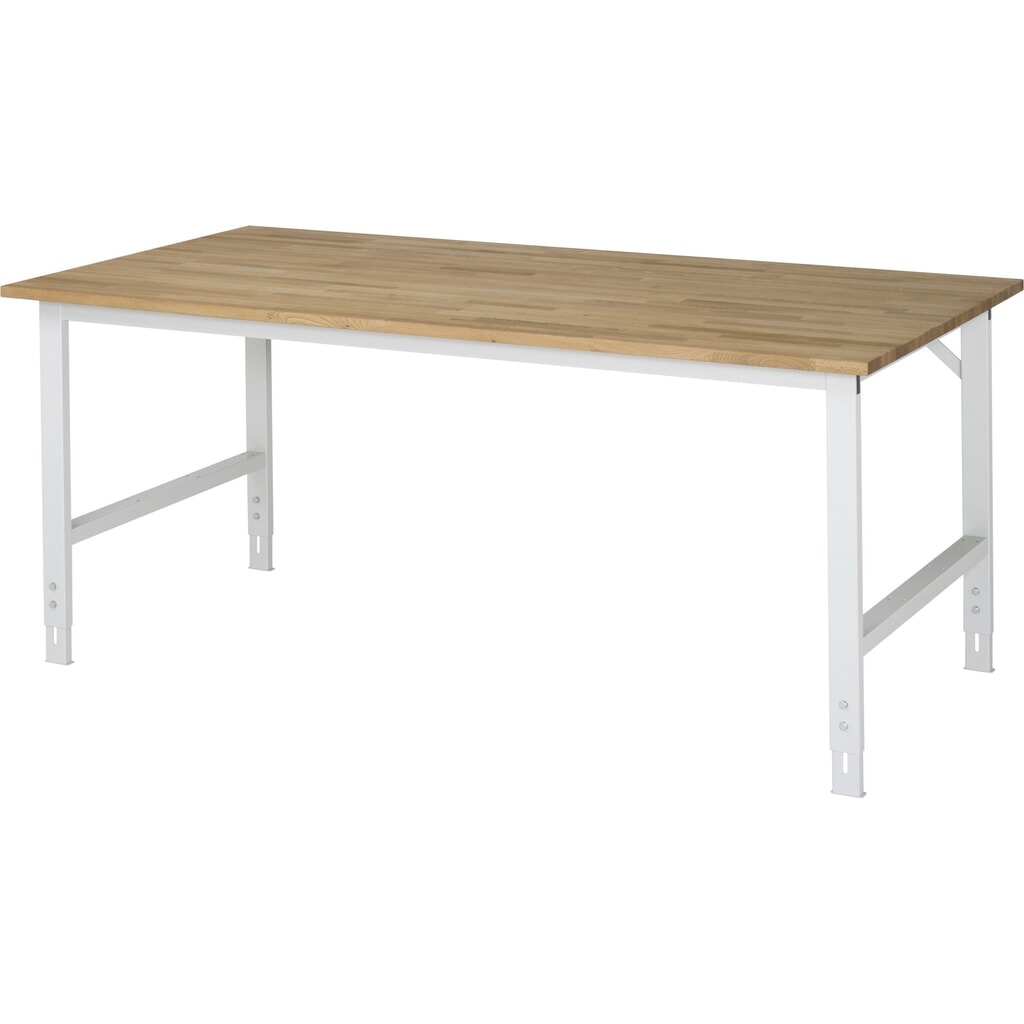 RAU in hoogte verstelbare werktafel serie TOM, h x b x d 760-1.080 x 2.000 x 1.000 mm, massief beuken werkblad Product afbeelding: RAU in hoogte verstelbare werktafel serie TOM, h x b x d 760-1.080 x 2.000 x 1.000 mm, massief beuken werkblad