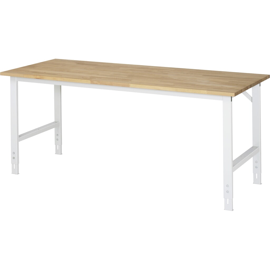Product afbeelding: RAU in hoogte verstelbare werktafel serie TOM, h x b x d 760-1.080 x 2.000 x 800 mm, massief beuken werkblad