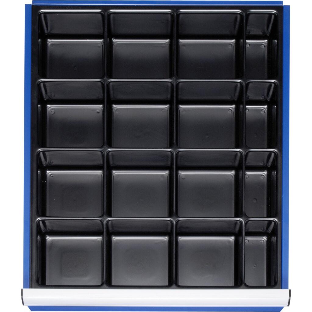 RAU indelingsset voor lade, h x b x d 90 x 490 x 560 mm, met inzetstuk voor kleine onderdelen, maat L voor fronthoogte 120-360 mm Product afbeelding: RAU indelingsset voor lade, h x b x d 90 x 490 x 560 mm, met inzetstuk voor kleine onderdelen, maat L voor fronthoogte 120-360 mm