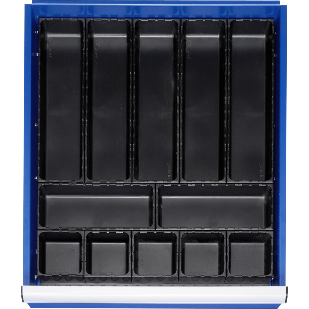 Product afbeelding: RAU indelingsset voor lade, h x b x d 48 x 490 x 560 mm, met bodemplaat en 5 dozen, maat L voor fronthoogte 60-360 mm