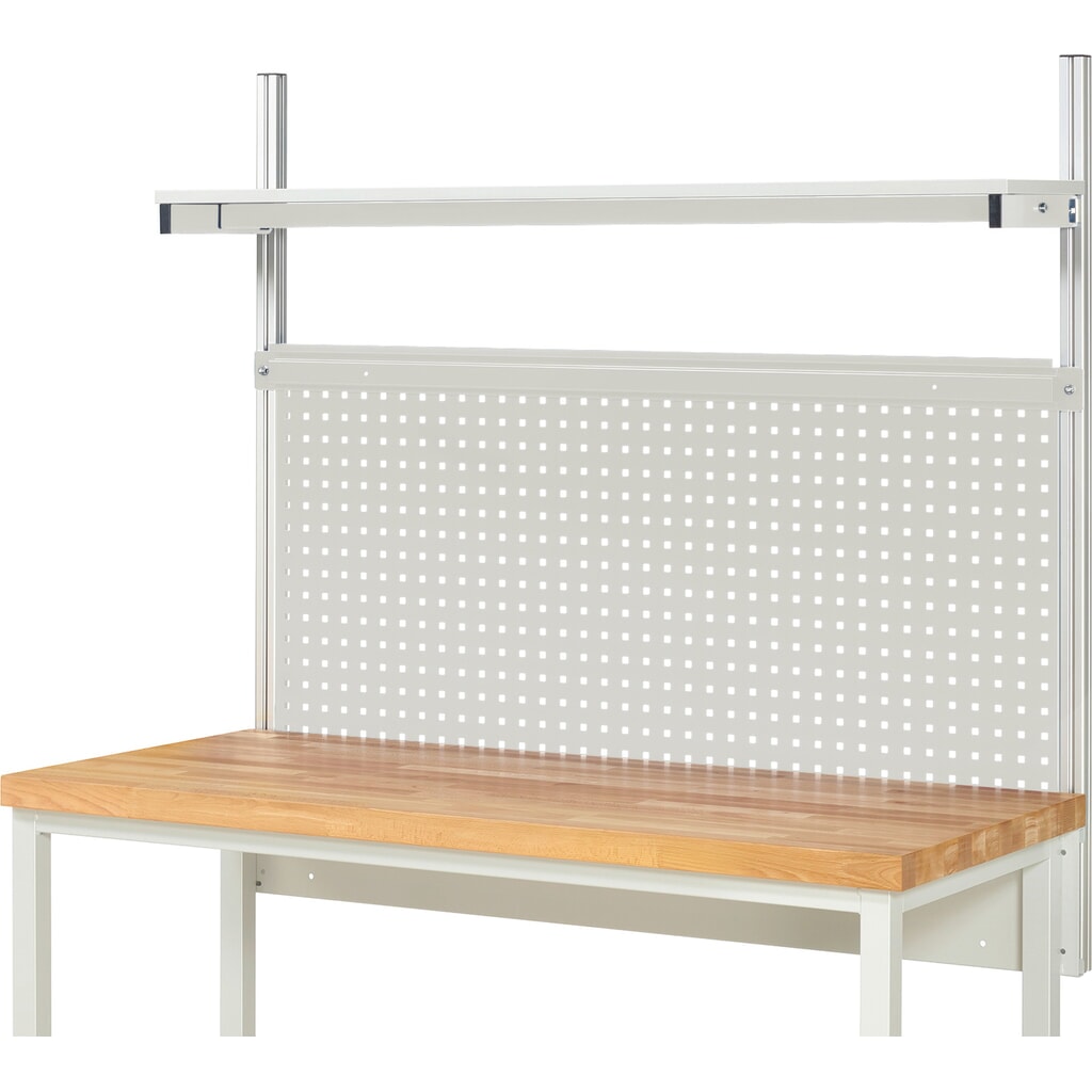 Werkbankopbouw RAU, hxbxd 1.130 x 1.500 x 350 mm, met 1 legbord / plaat met melamineharscoating en 1 draagrail, complete set 01 voor productbreedte 1.500 mm Productafbeelding nr. 2: Werkbankopbouw RAU, hxbxd 1.130 x 1.500 x 350 mm, met 1 legbord / plaat met melamineharscoating en 1 draagrail, complete set 01 voor productbreedte 1.500 mm