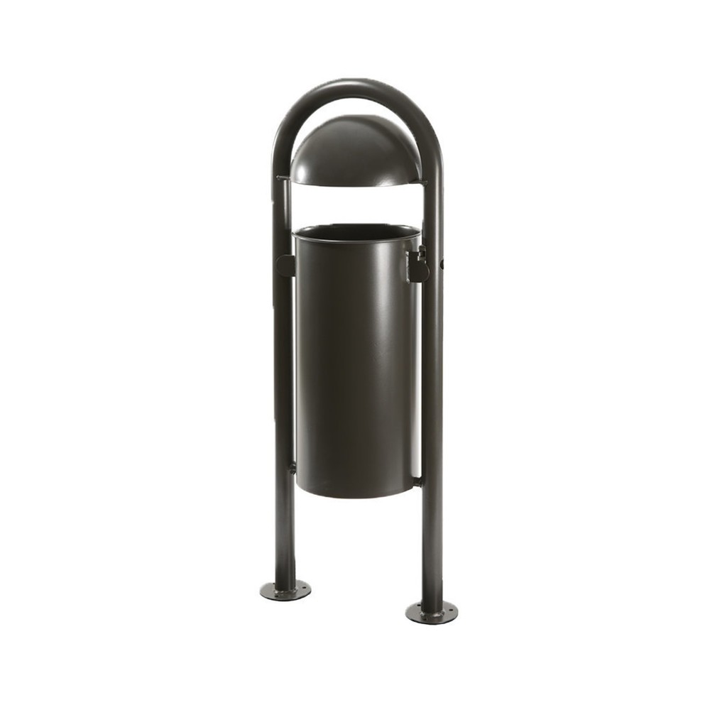 Product afbeelding: RENNER afvalbak met halfrond deksel type 7029, 40 liter, zonder perforatie, thermisch verzinkt