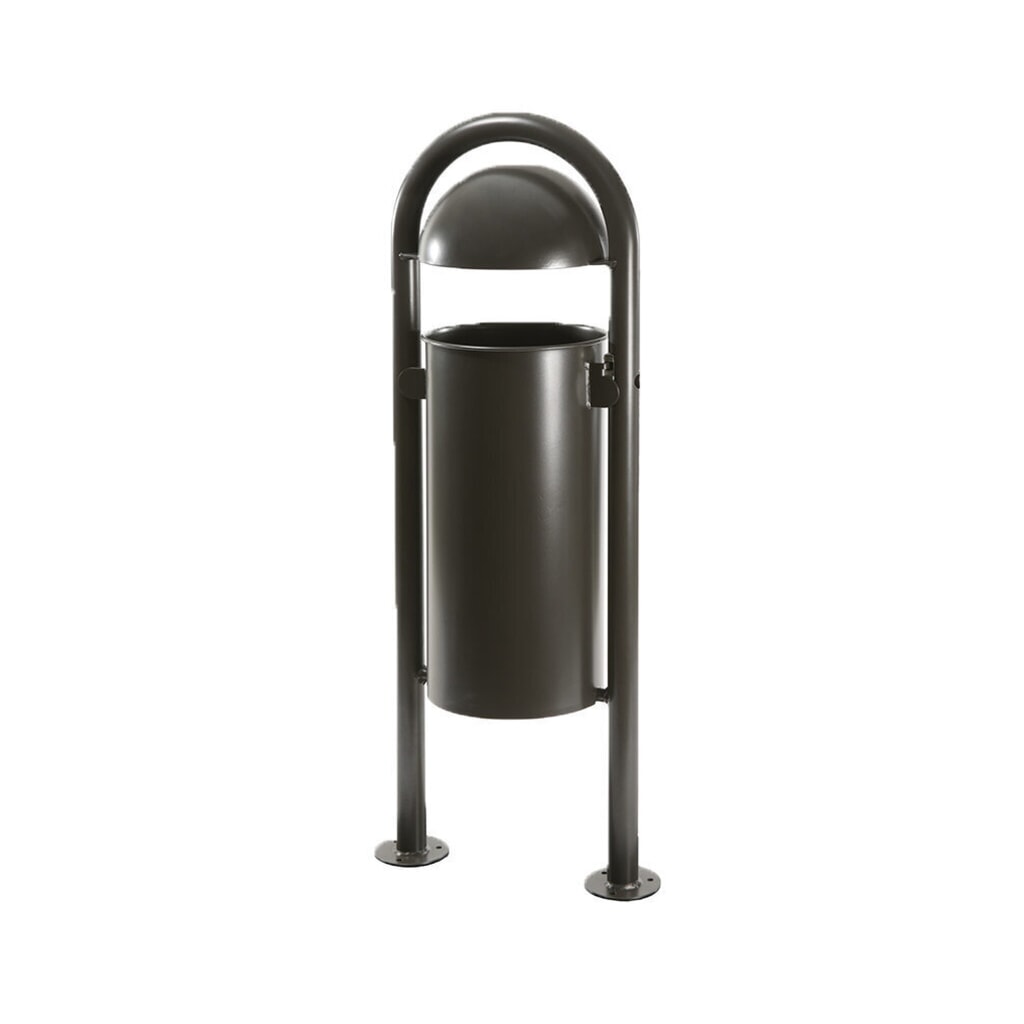Product afbeelding: RENNER afvalbak met halfrond deksel type 7029, 40 liter, zonder perforatie, thermisch verzinkt