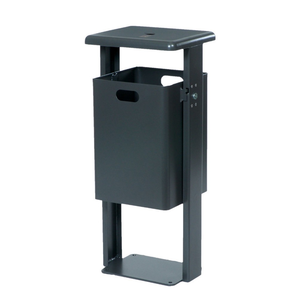 Product afbeelding: RENNER afvalbak type 7083-60, rechthoekig, 40 liter, kan worden vastgeschroefd, met asbak, thermisch verzinkt