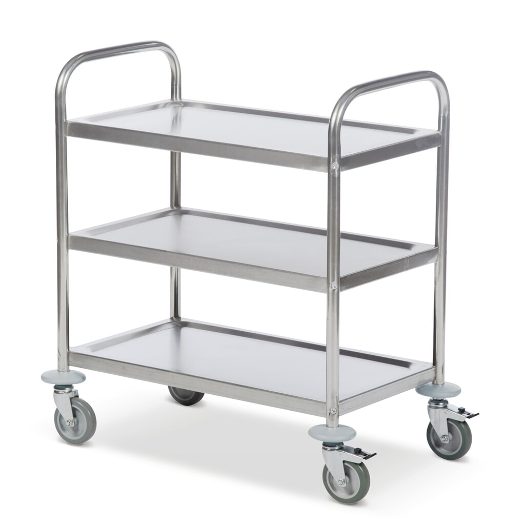 Roestvrijstalen tafelwagen BASIC, 3 etages van 685 x 380 mm Product afbeelding: Roestvrijstalen tafelwagen BASIC, 3 etages van 685 x 380 mm