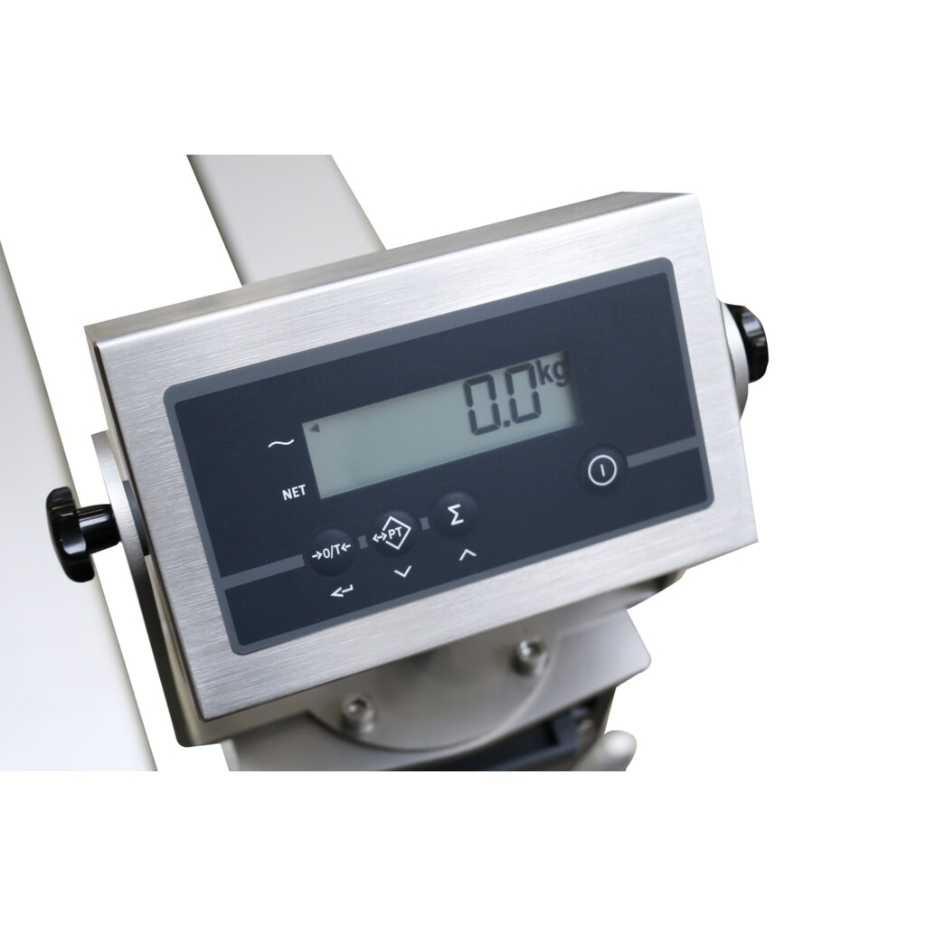 Productafbeelding nr. 2: Roestvrijstalen Handtranspallet met weegschaal INOX PRO met meerbereikweergave, draagvermogen 2.000 kg, VL 1.150 mm, polyamide, tandemwielen